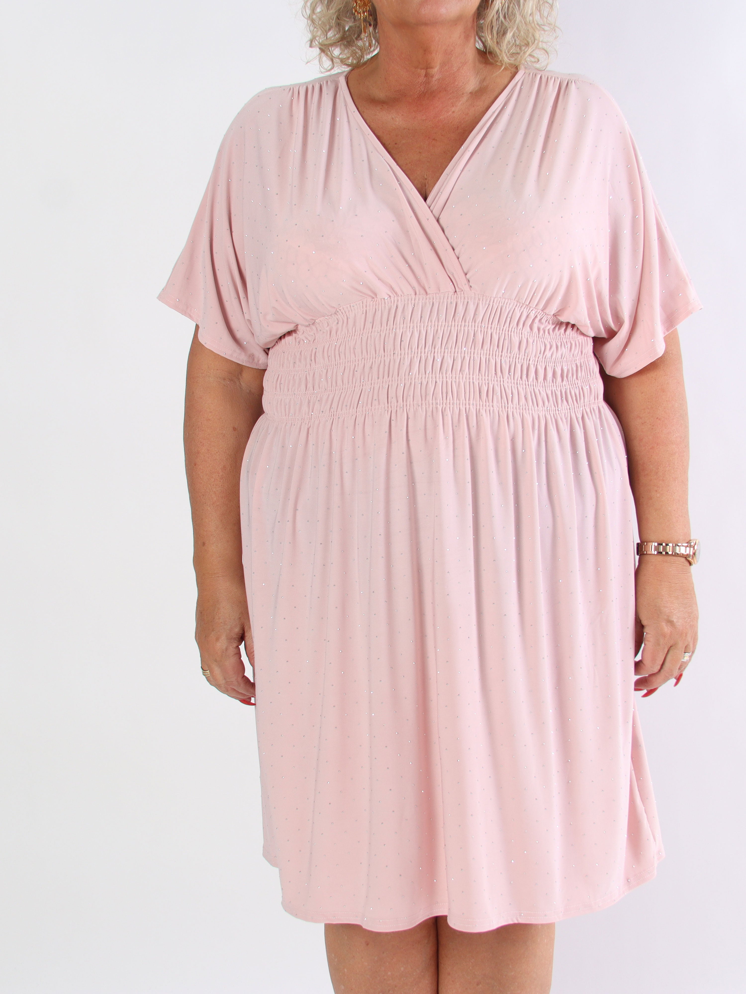 Pams Crystal Short - Kort elastisk plus size kjole med similisten